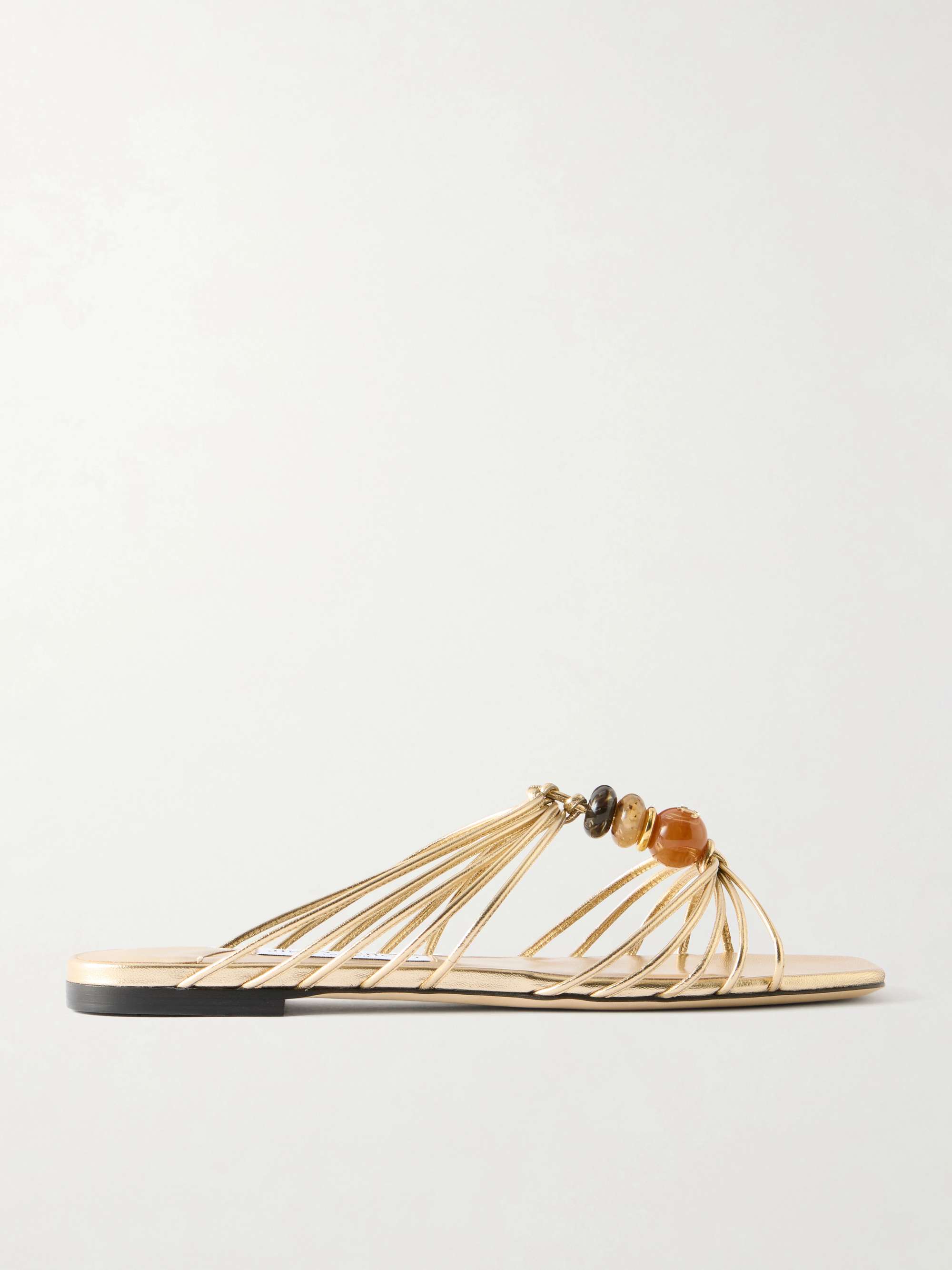 Lova Embellished Metallic Leather Sandals