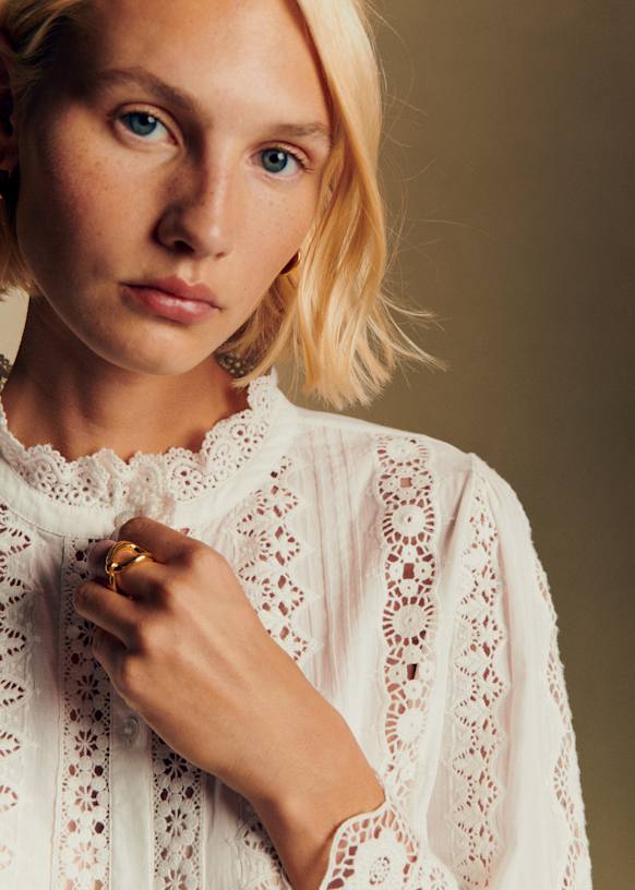Rym Shirt - Ecru - Cotton - S&amp;eacute;zane