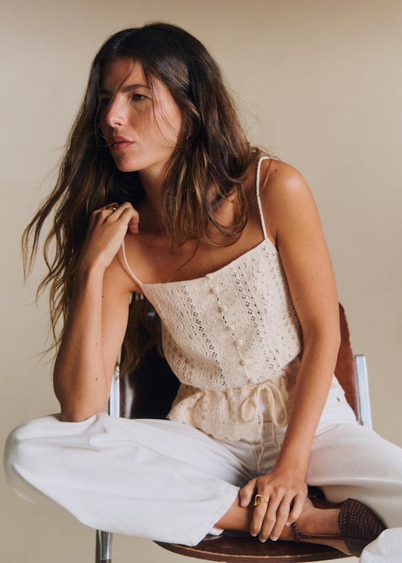 Alicia Top - Cream - Organic Cotton - Organic Textile - S&amp;eacute;zane