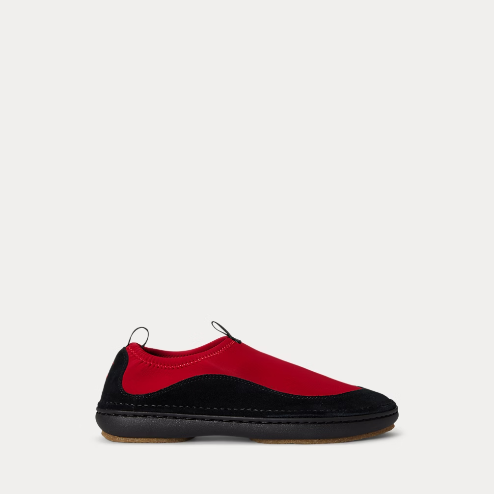 Ralph Lauren, Suede-Trim Neoprene Slip-On Trainers