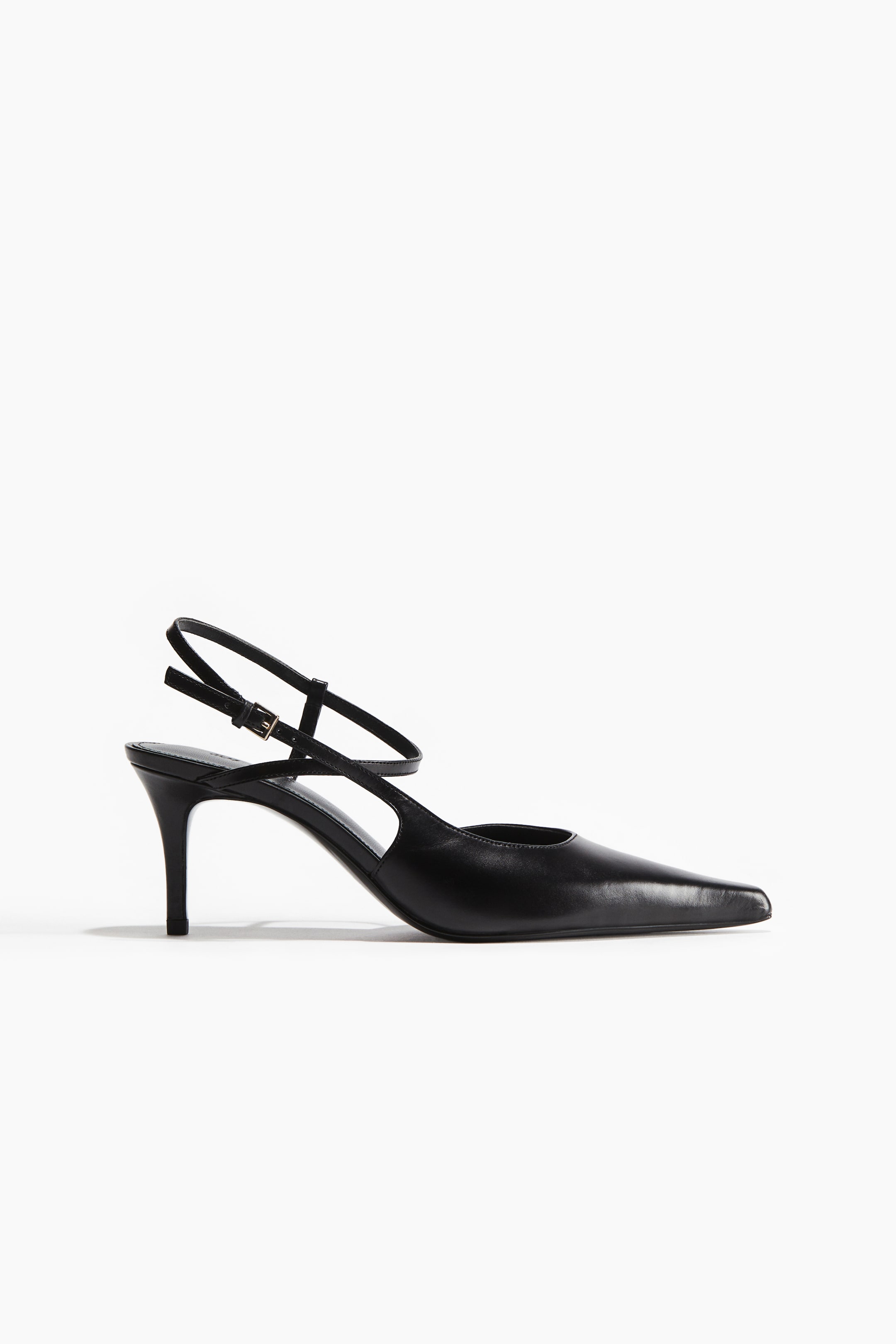 Pointed Leather Court Shoes