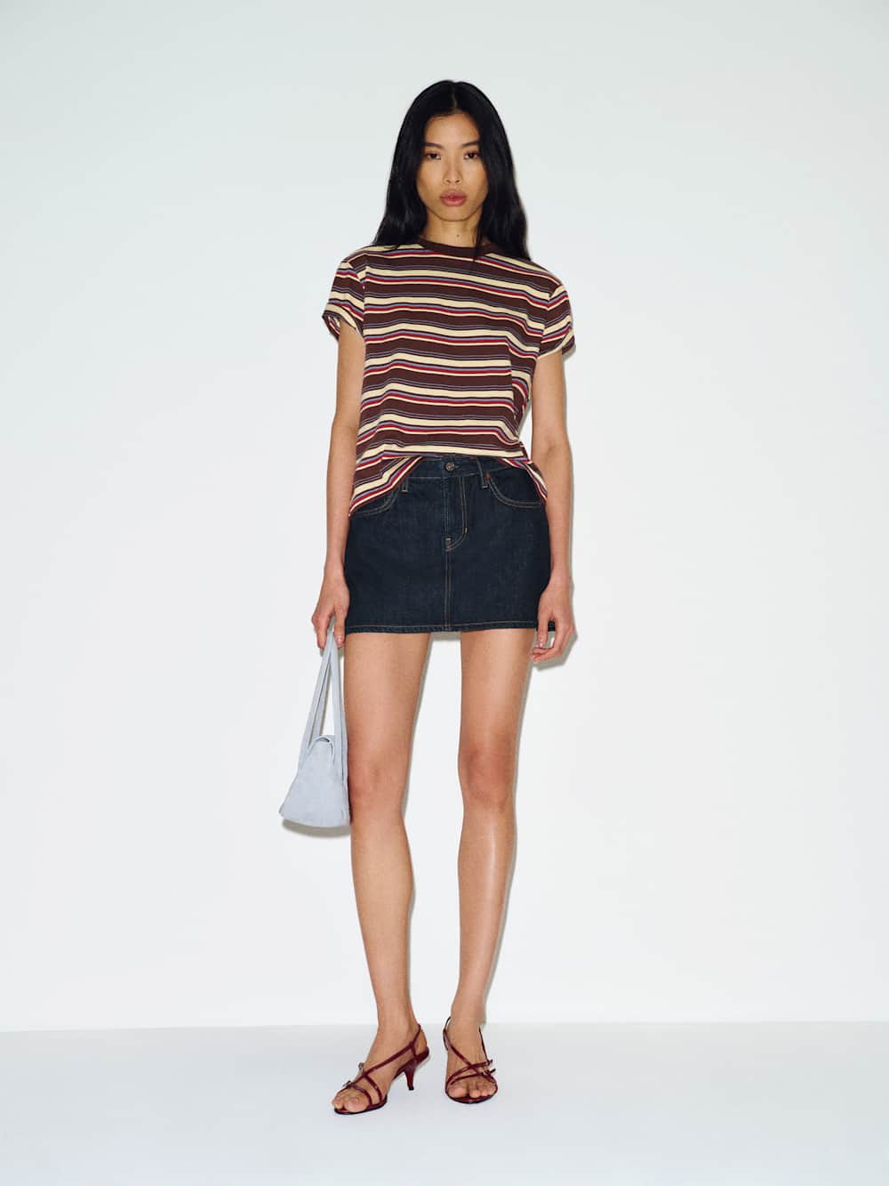 Hazel Low Rise Denim Mini Skirt