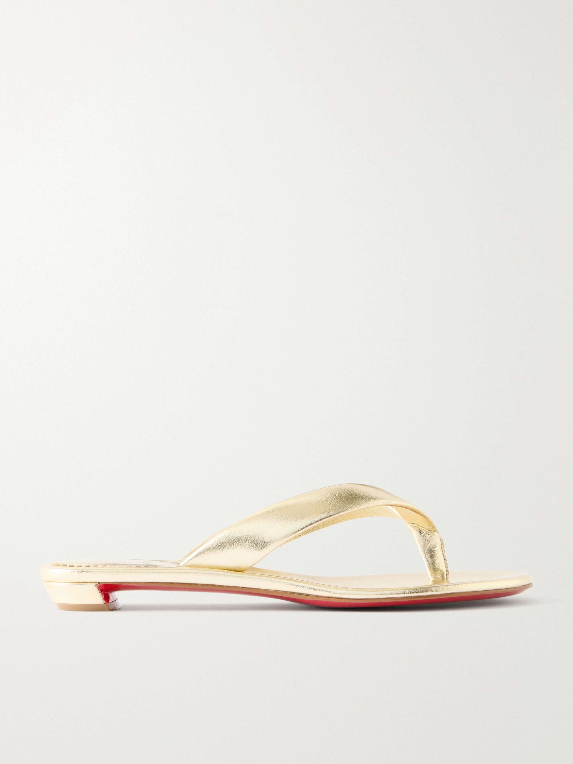 Miss Z Metallic Leather Thong Sandals