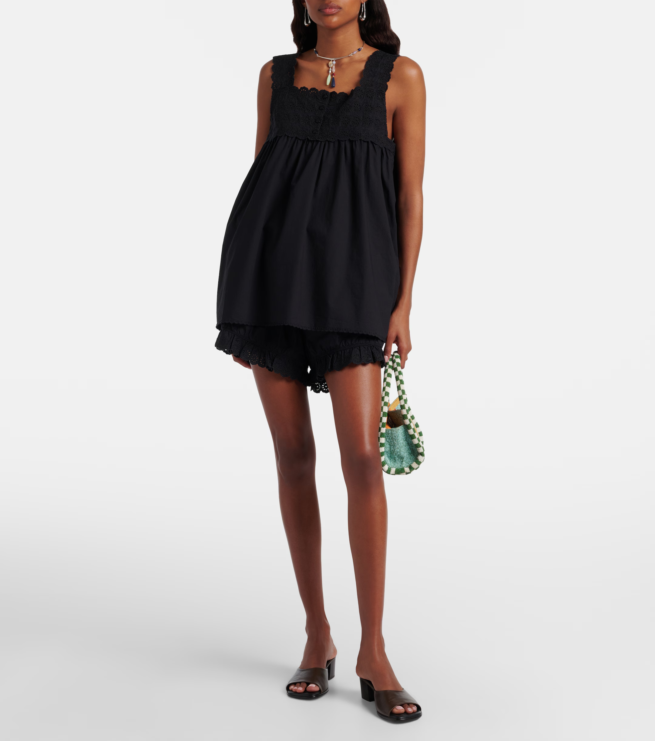 Posse, Ezra Broderie Anglaise Cotton Shorts
