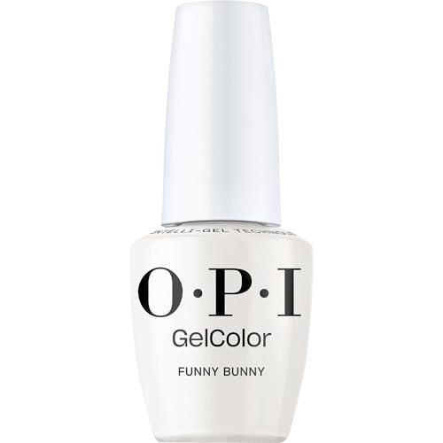 Opi Gelcolor Funny Bunny | Sheer Soft White Cr&amp;egrave;me Led Cure Gel Nail Polish | Salon-Quality Shine, Long-Lasting Wear | Vegan &amp;amp; Hema Free | 0.5 Fl Oz