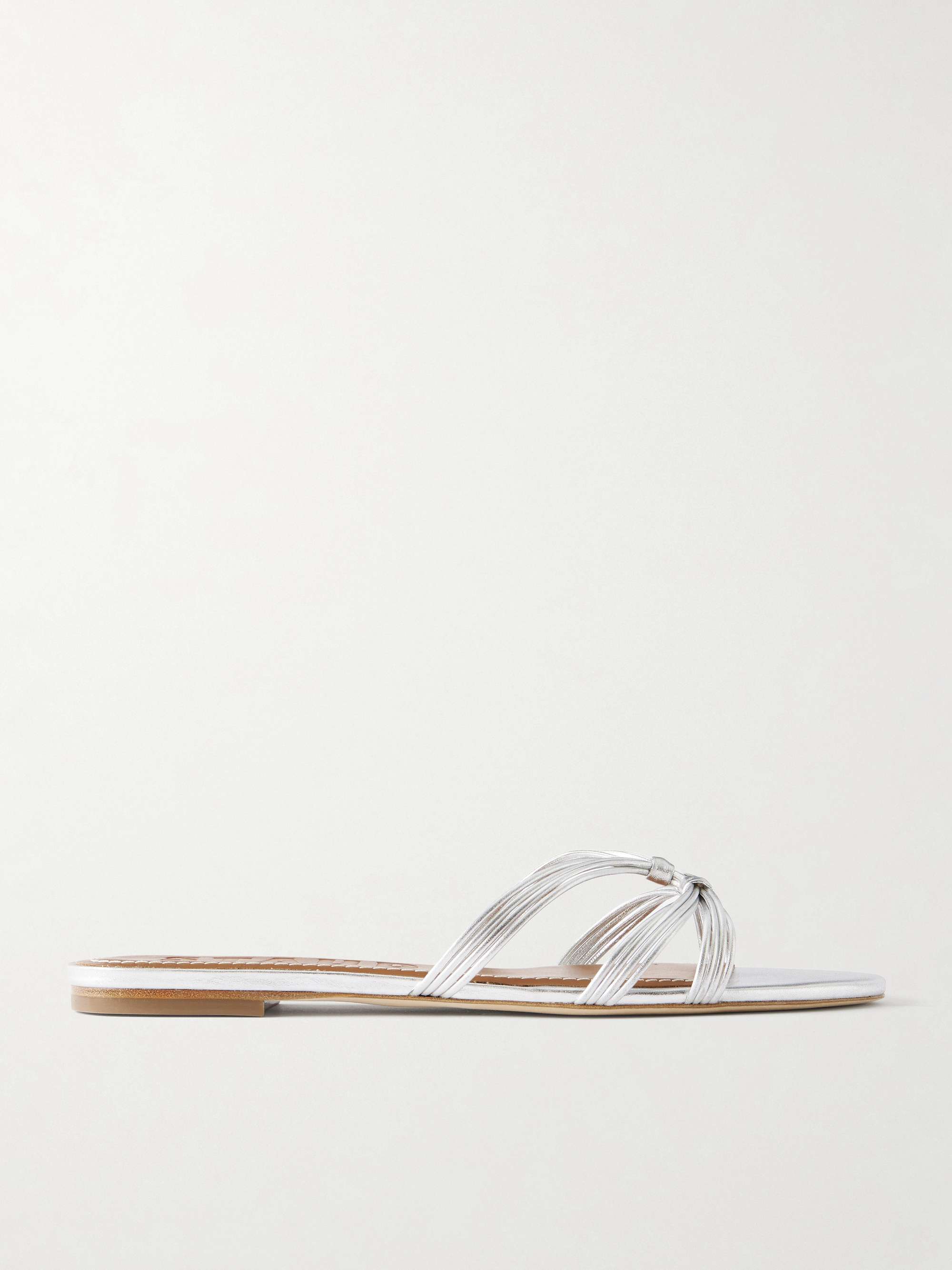 Carrie 5 Knotted Metallic-Leather Sandals
