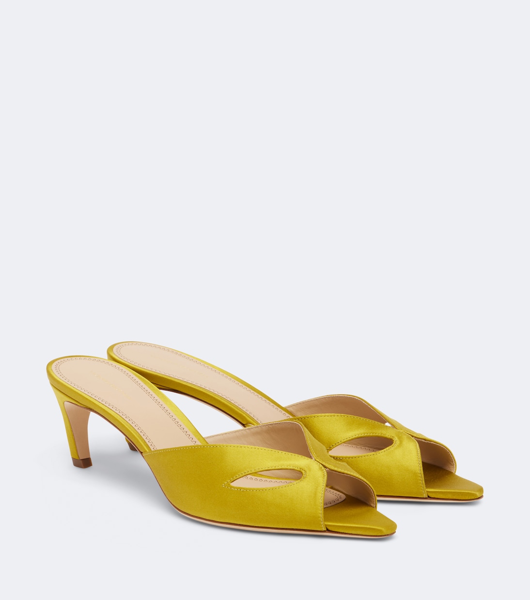 Harlow Mask Satin Mules in Yellow - Victoria Beckham