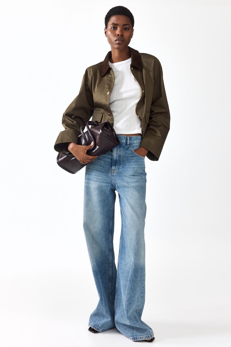 Jacket With Corduroy Collar