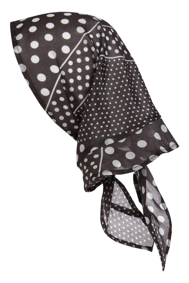 Ruffle Trim Polka Dot Hair Scarf