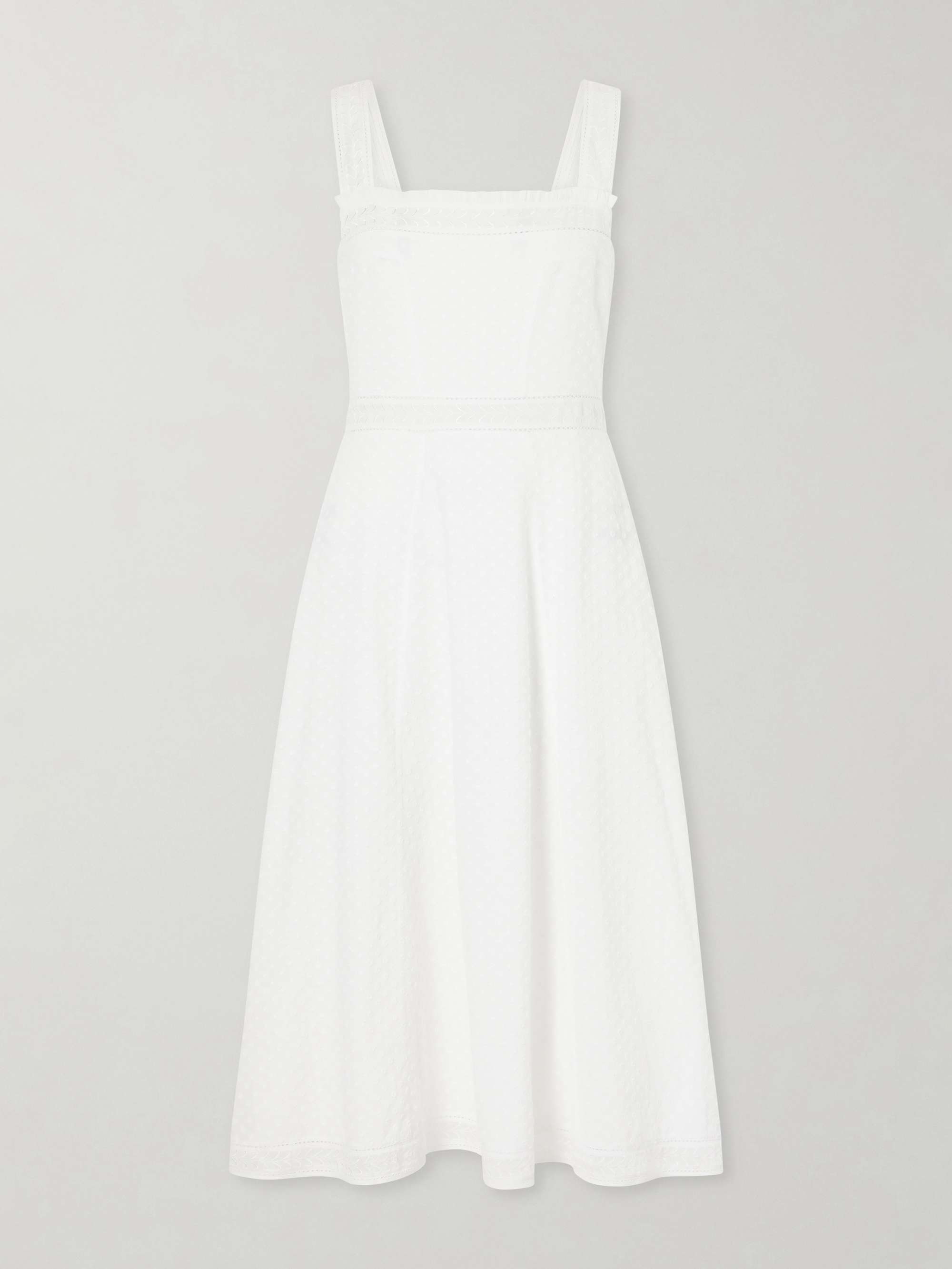 Artemis Pleated Embroidered Cotton-Boucl&amp;eacute; Dress