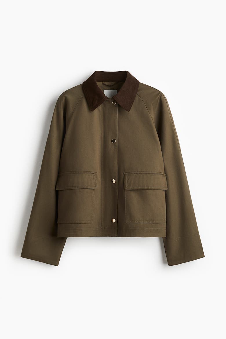 Jacket With Corduroy Collar