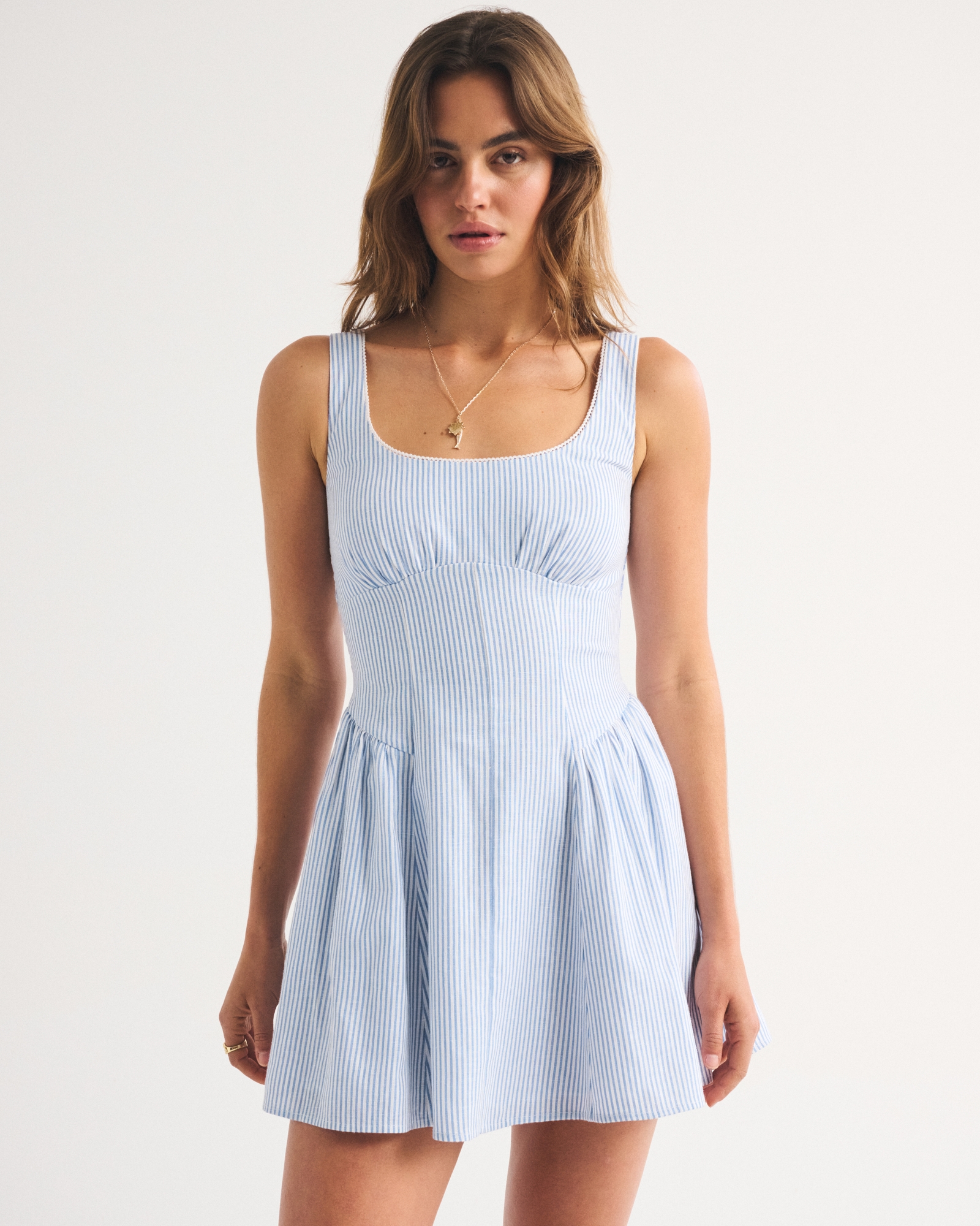 Linen-Blend A&amp;amp;f Dylan Bra-Free Mini Dress