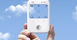 This slim camera has a transparent LCD screen for a viewfinder