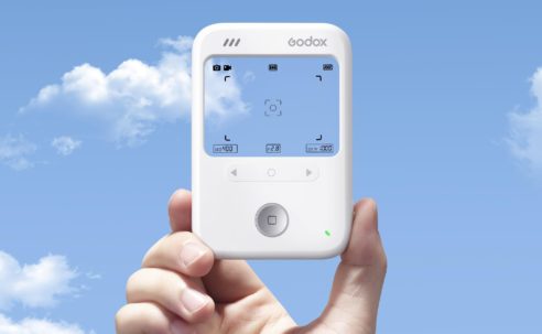 This slim camera has a transparent LCD screen for a viewfinder