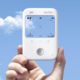 This slim camera has a transparent LCD screen for a viewfinder