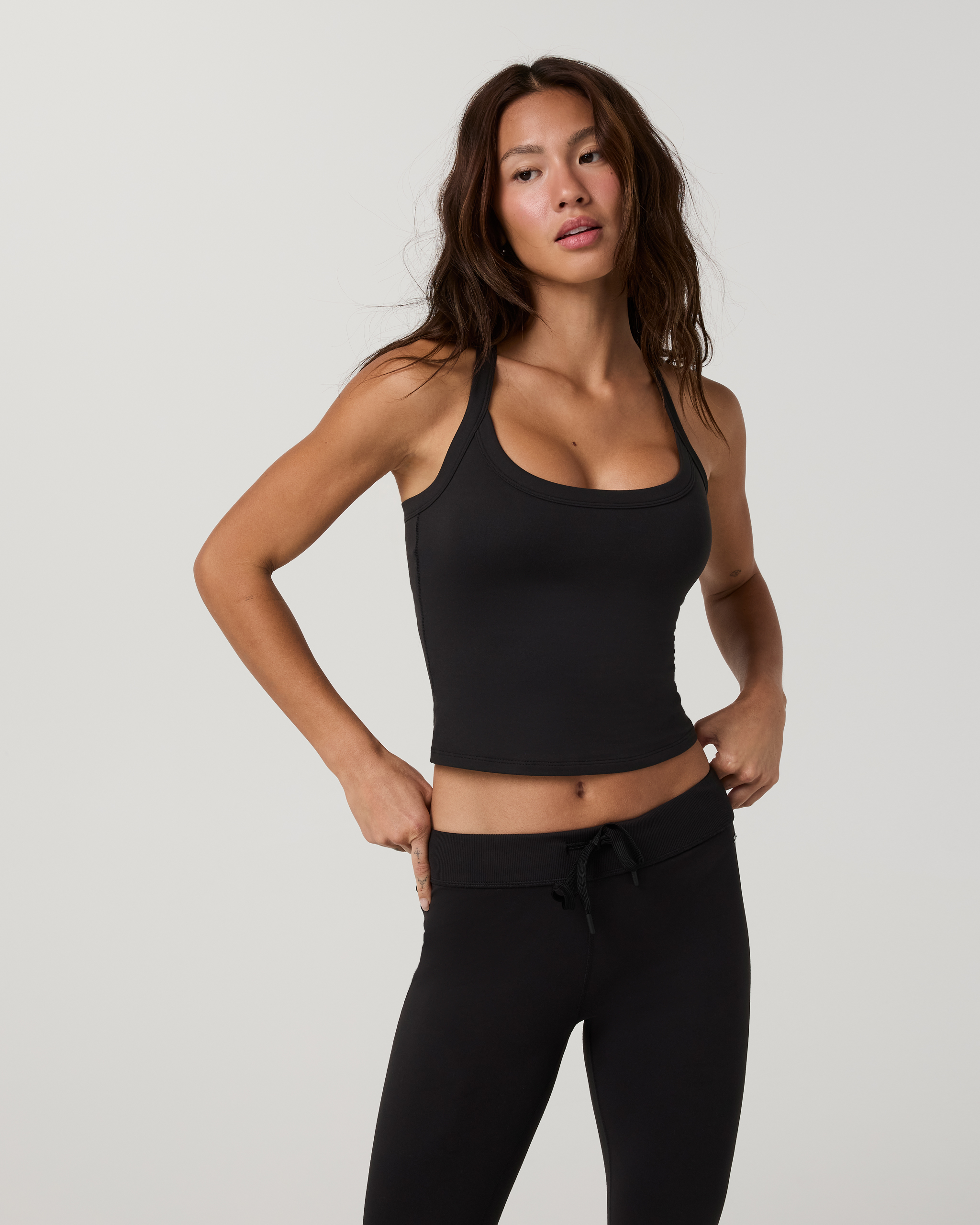 Halo Cross Back Tank - Solid Black - Xxs