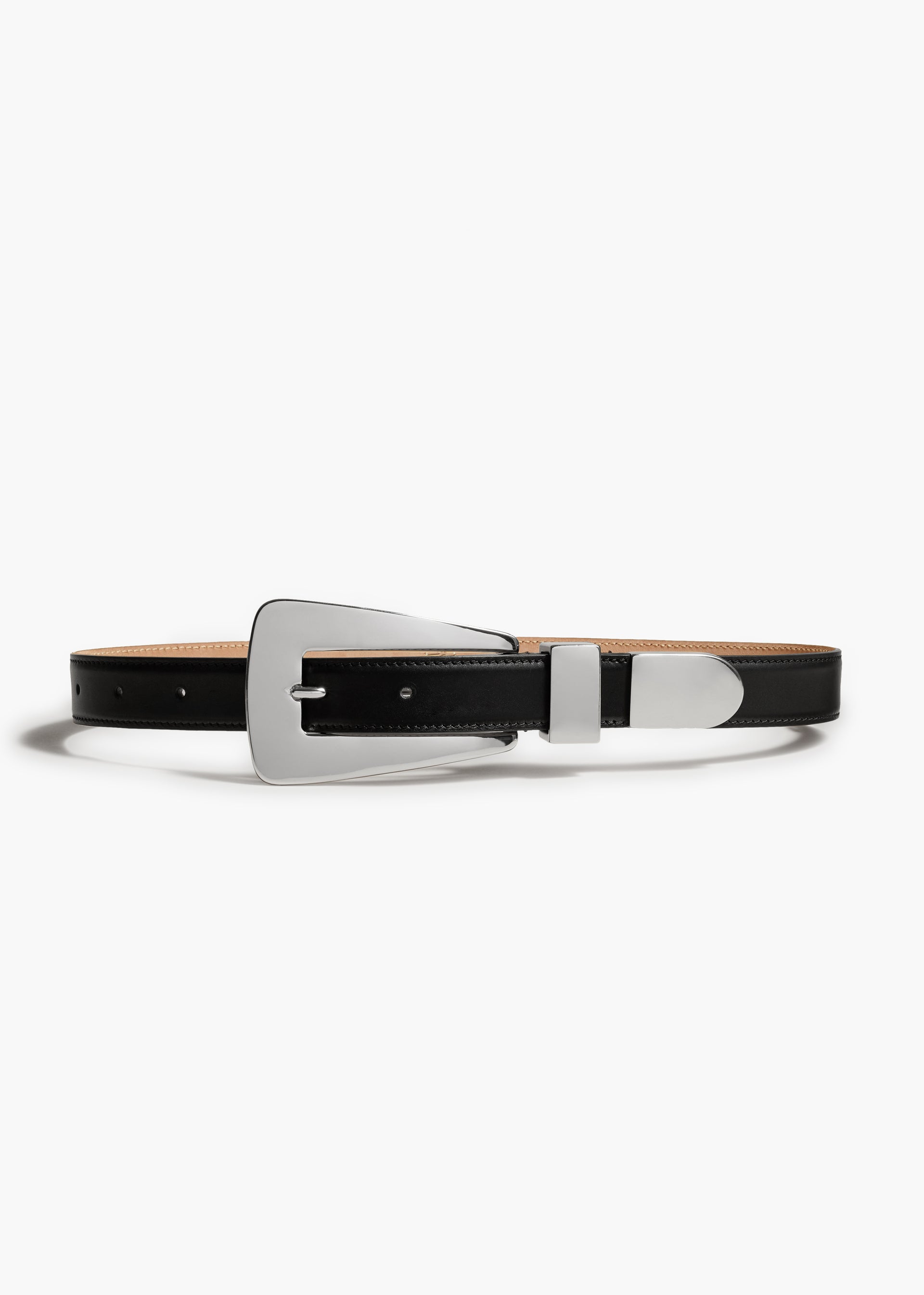 Lucca Belt in Black Leather With Silver - 70 / Black / 100%calfskin