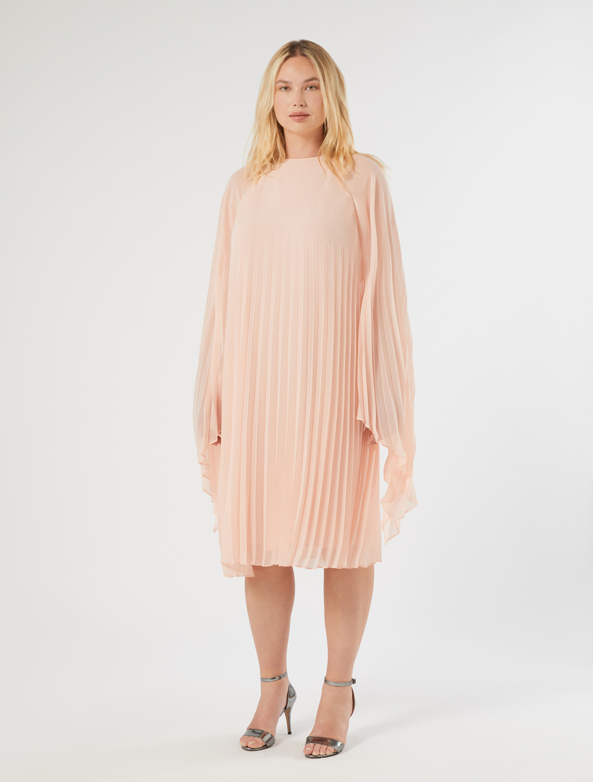 Pleated Georgette Dress - Pink