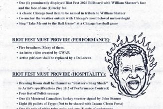 William Shatner's Riot Fest Rider Demands Are Out of This World