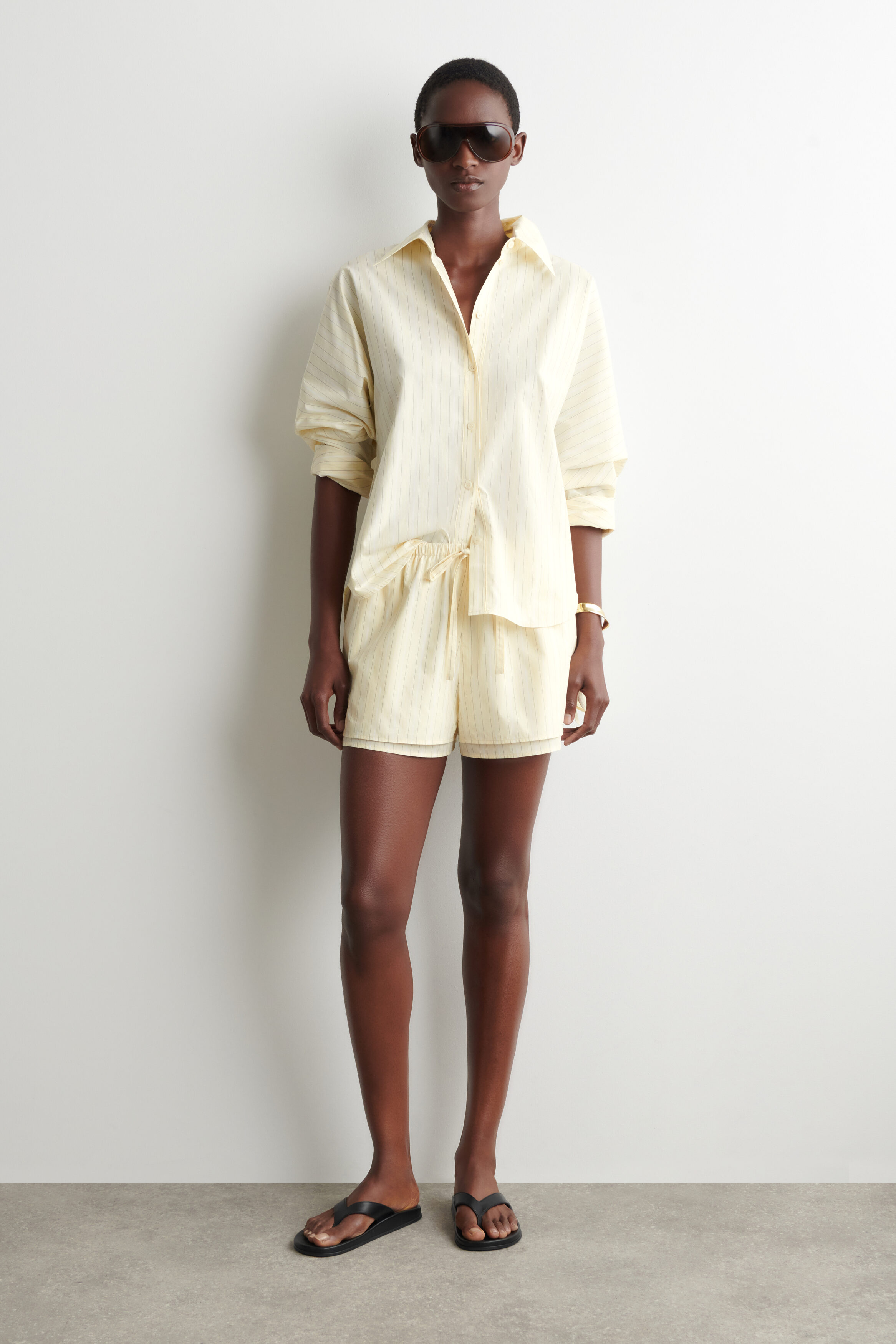 Layered Drawstring Cotton-Poplin Shorts