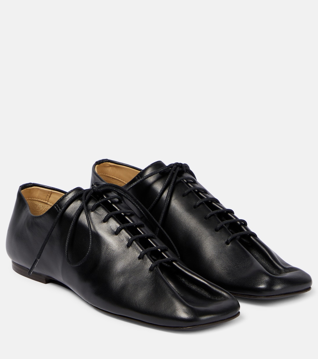 Souris Leather Derby Shoes in Black - Lemaire