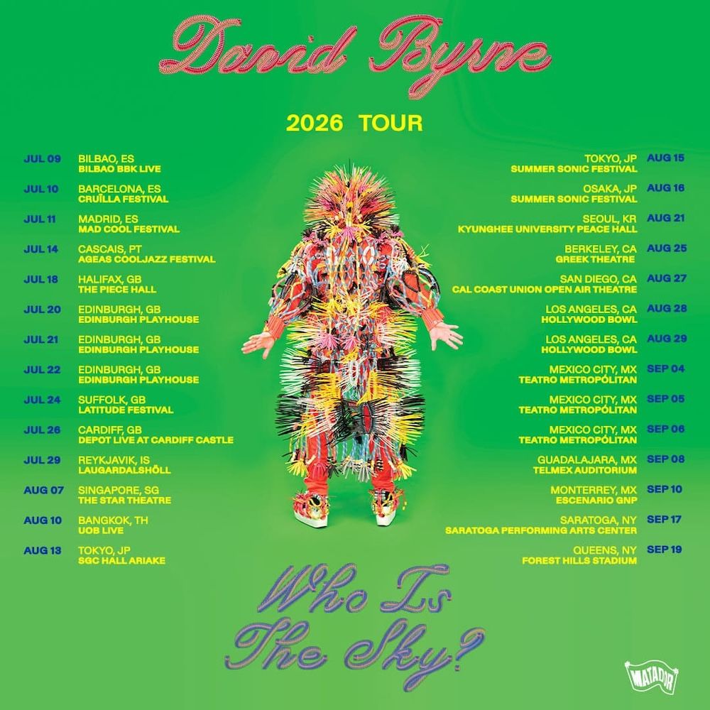 David Byrne 2026 tour poster fall