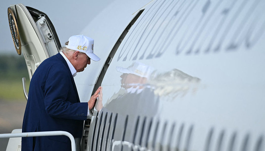 Donald Trump Rode Off In A Catering Truck & Onto Another Plane Due To Threats From Iran