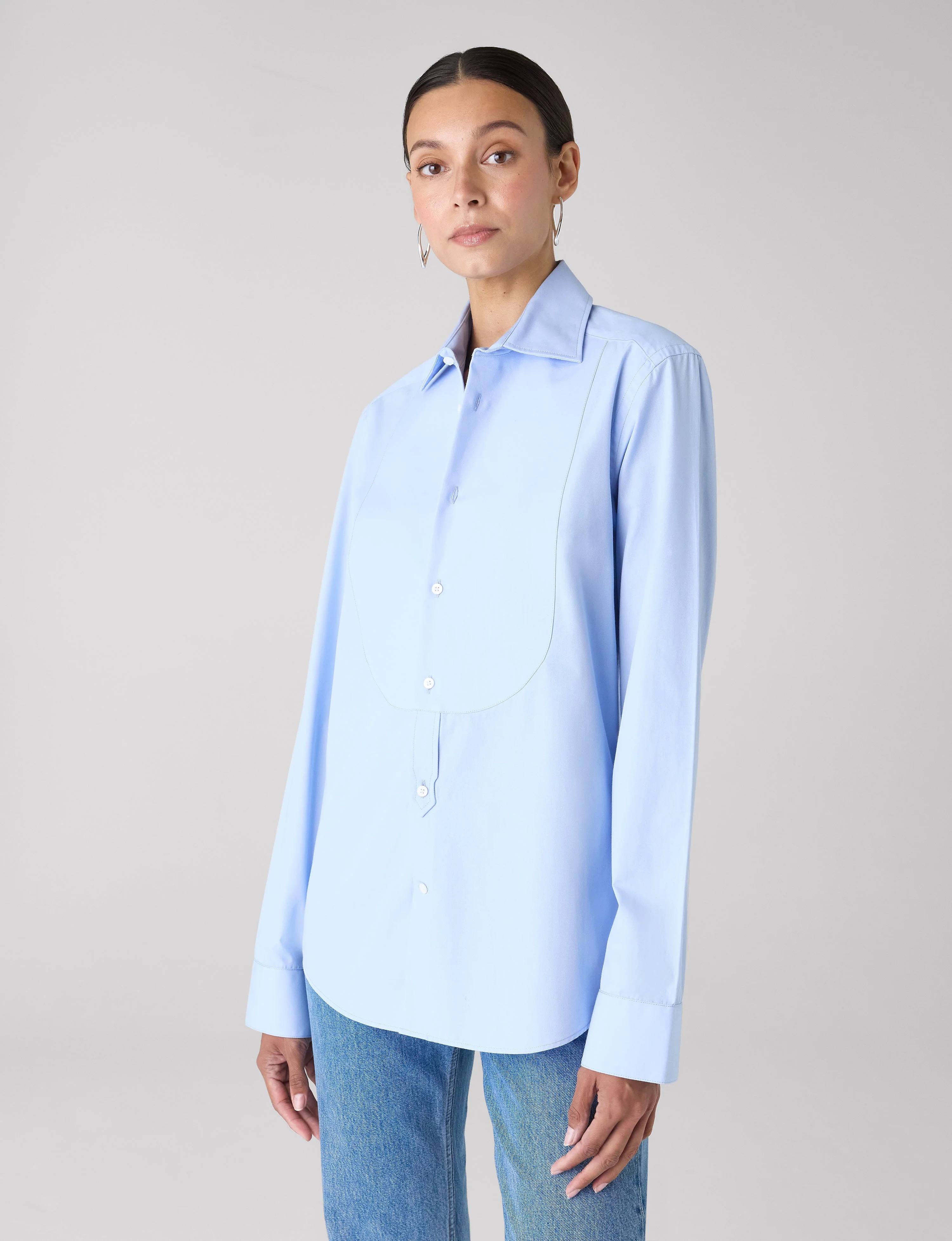 with nothing underneath, The Dress Shirt Curved Bib
