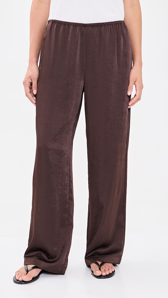 Easy Pull on Satin Pants - Dark Chicory