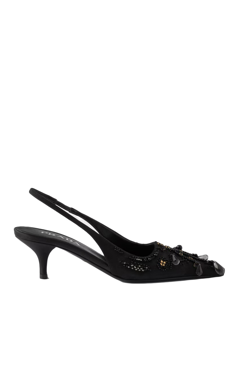 prada, Embroidered Pumps