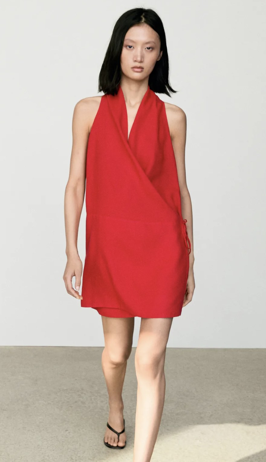 Massimo Dutti, 100% Linen Surplice Mini Dress