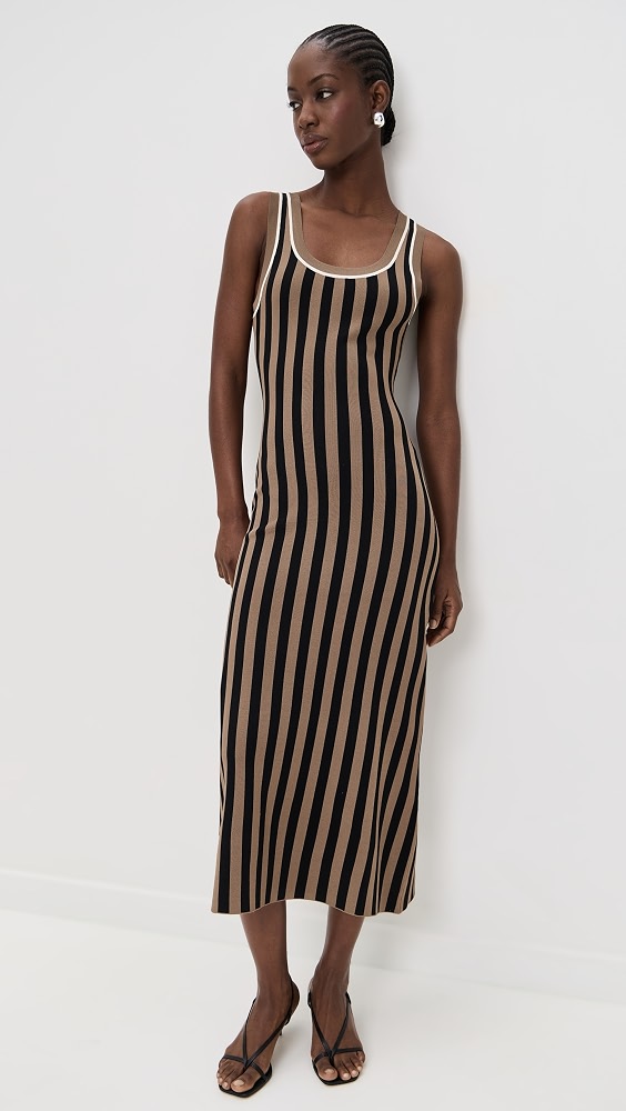 Striped Jacquard Dress - Poppy/pink