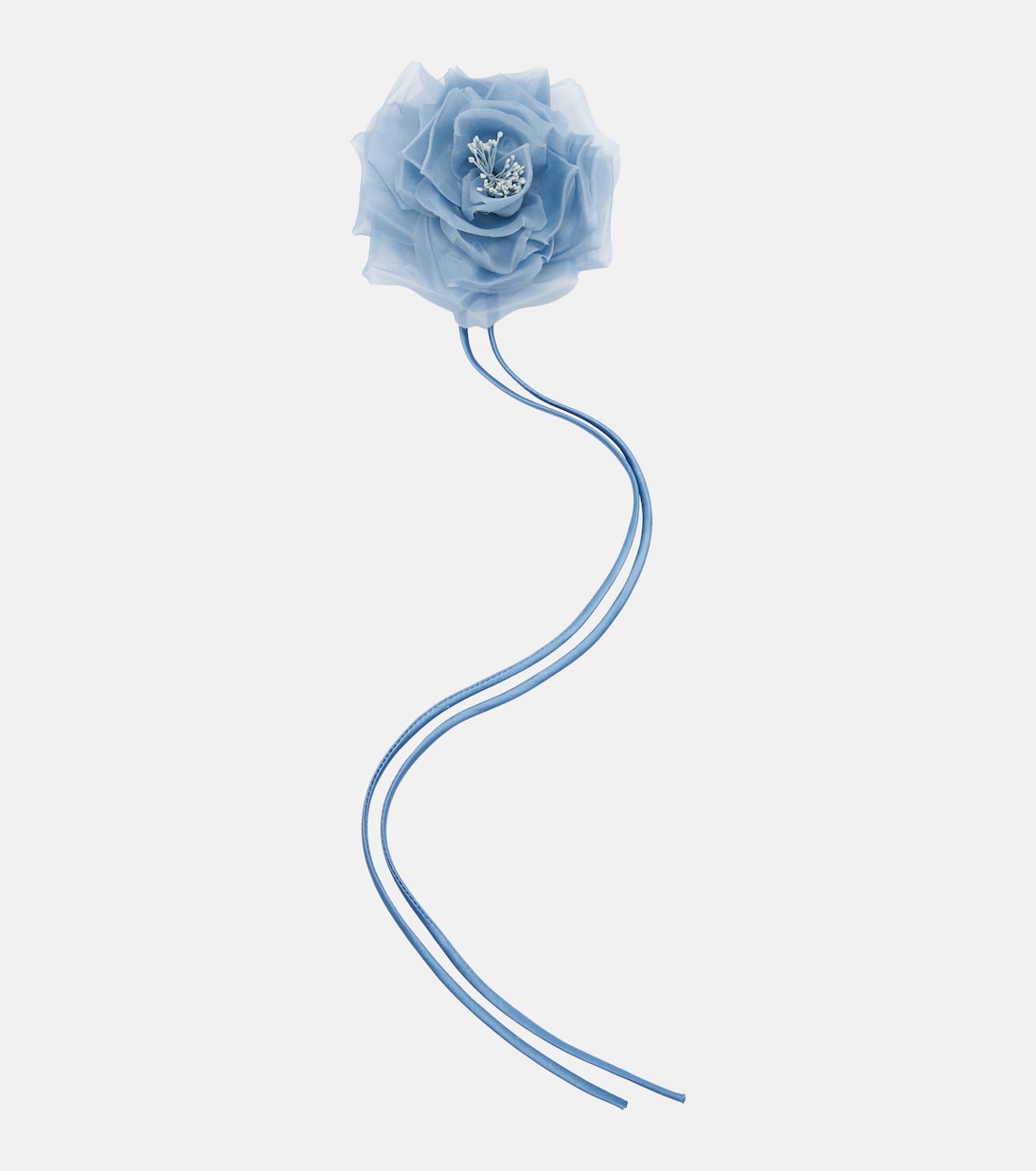 Ario Floral-Appliqu&amp;eacute; Silk Chiffon Brooch in Blue - Max Mara