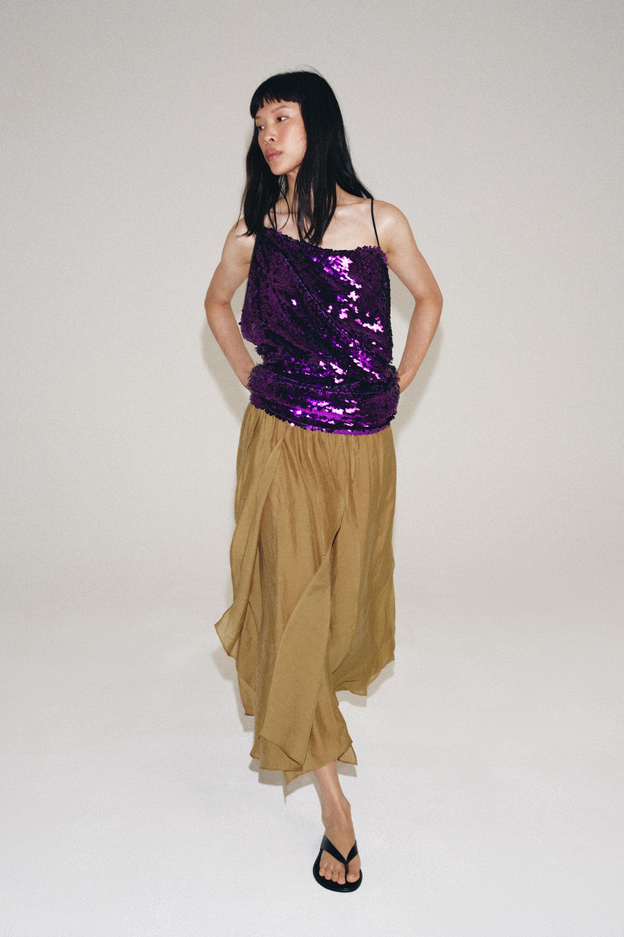 Zw Collection Ruffled Skirt - Caramel - Xs-S
