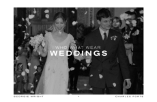 This Fashion-Designer Bride Wore a Wedding Gown Inspired by Audrey Hepburn's Ascot Dress in My Fair Lady