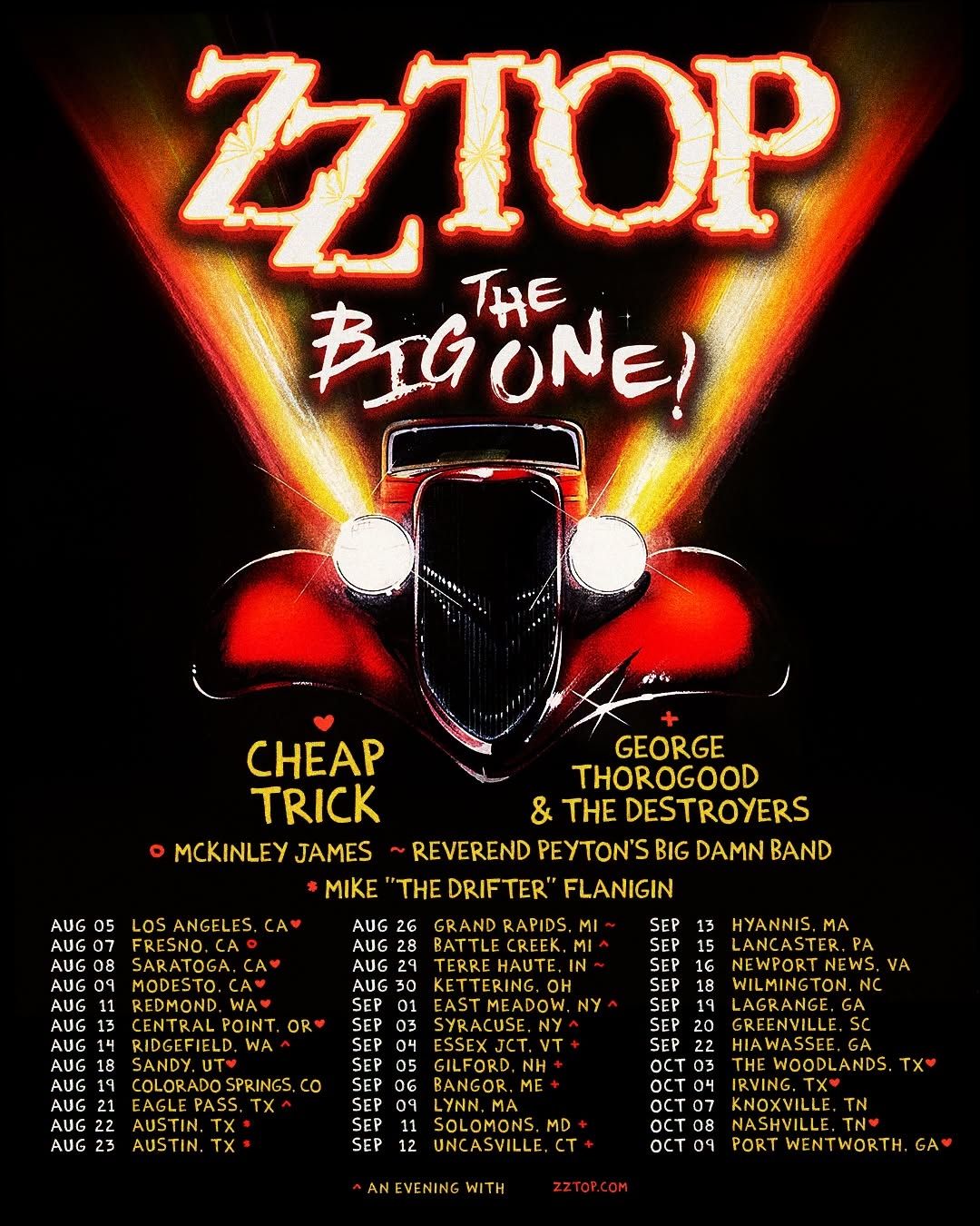 ZZ Top tour poster